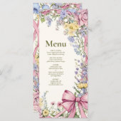  Bloemen lijst bruiloft Menu (Voorkant / Achterkant)