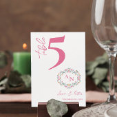 Bloemen Lijst Chic Monogram Trouwtafel Nummer Bedankkaart