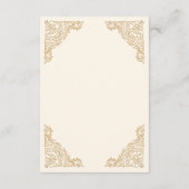 Bloemen Lijst Cream en Goud Islamitisch Moslim Meh Informatiekaartje (Achterkant)