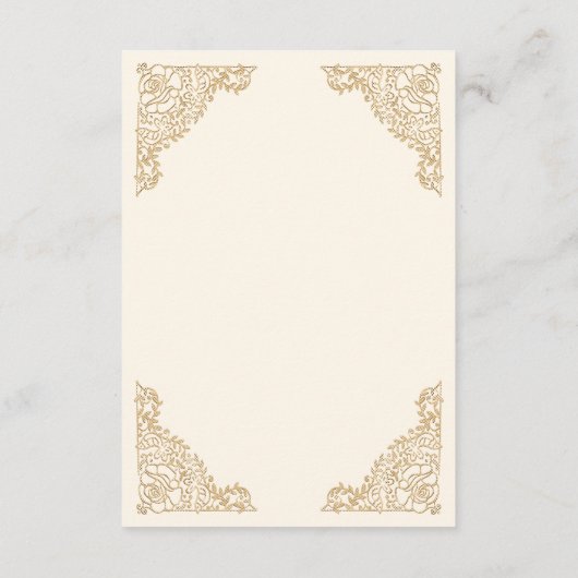 Bloemen Lijst Cream en Goud Islamitisch Moslim Meh Informatiekaartje (Achterkant)