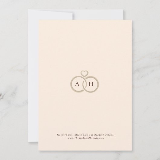 Bloemen Lijst  Cream Islamitische bruiloft Monogra Kaart (Achterkant)