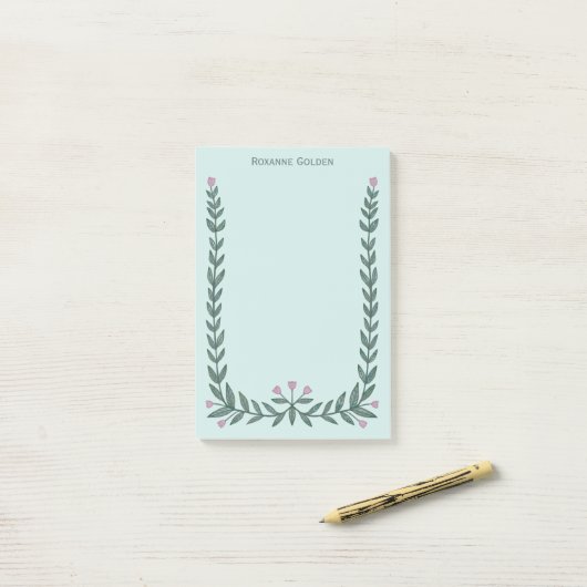 Bloemen Lijst CUSTOM NAME Notitieblok Post-it® Notes (Op bureau)