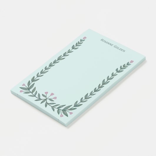 Bloemen Lijst CUSTOM NAME Notitieblok Post-it® Notes (Schuin)