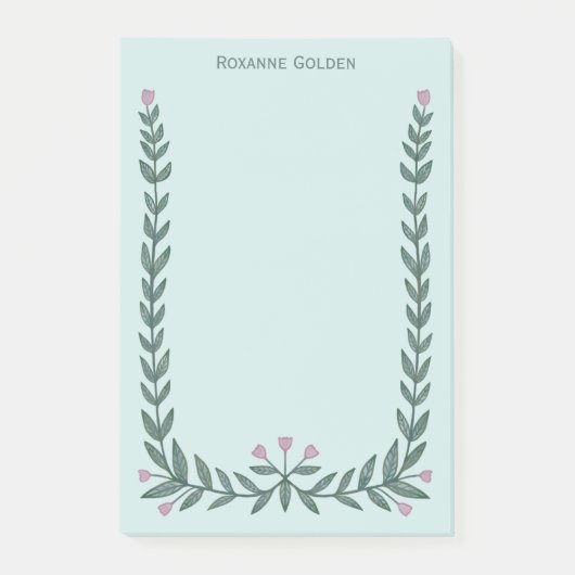 Bloemen Lijst CUSTOM NAME Notitieblok Post-it® Notes (Voorkant)