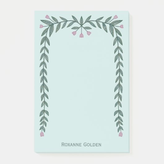  Bloemen Lijst CUSTOM NAME Notitieblok Post-it® Notes (Voorkant)