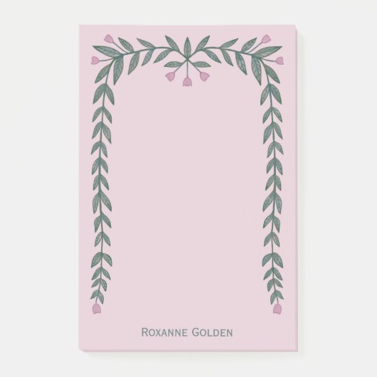 Bloemen Lijst CUSTOM NAME Notitieblok Post-it® Notes (Voorkant)