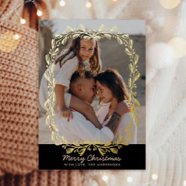 Bloemen Lijst Echte Folie 2 Foto Kerst Folie Feestdagenkaart