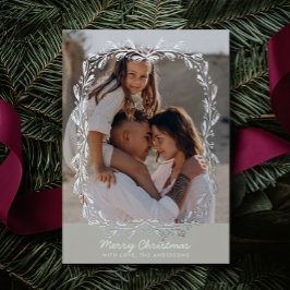 Bloemen Lijst Echte Folie 2 Foto Kerst Folie Feestdagenkaart