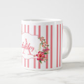 Bloemen Lijst en strepen Grote Koffiekop (Voorkant rechts)