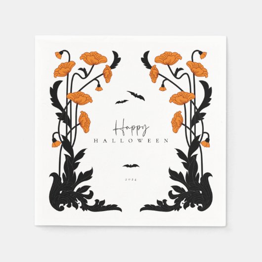  Bloemen Lijst Halloween Party Servet (Voorkant)