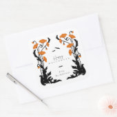 Bloemen Lijst Halloween Party Vierkante Sticker (Envelop)