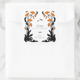  Bloemen Lijst Halloween Party Vierkante Sticker