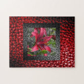 Bloemen Lijst in Faux Leather Boarder Legpuzzel (Horizontaal)