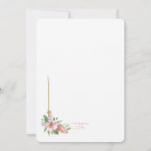 Bloemen Lijst in roze uitnodiging (Achterkant)