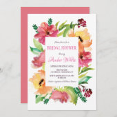 Bloemen Lijst in Waterverf Uitnodiging (Voorkant / Achterkant)