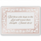 Bloemen Lijst met Bijbelvers Jesaja 40:31 Sticker (Voorkant)