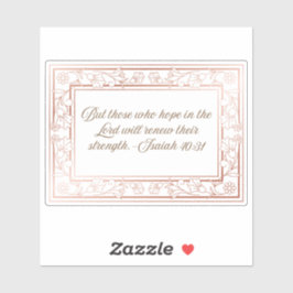 Bloemen Lijst met Bijbelvers Jesaja 40:31 Sticker