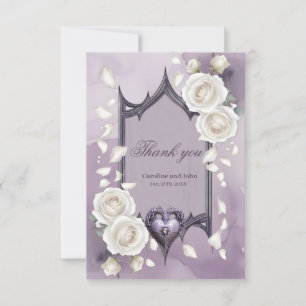 Bloemen lijst met een hart en witte rozen bedankkaart