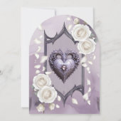 Bloemen lijst met een hart en witte rozen kaart (Achterkant)