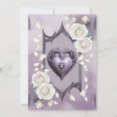 Bloemen lijst met een hart en witte rozen kaart (Achterkant)