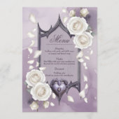 Bloemen lijst met een hart en witte rozen menu (Voorkant)