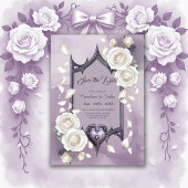 Bloemen lijst met een hart en witte rozen save the date