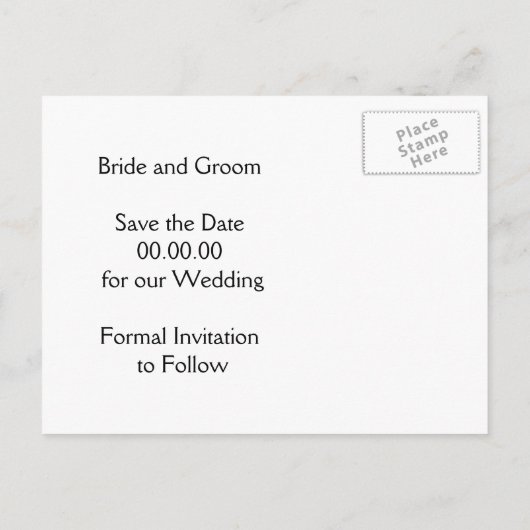 Bloemen lijst met initialen bruiloft Save the Date Aankondigingskaart (Achterkant)