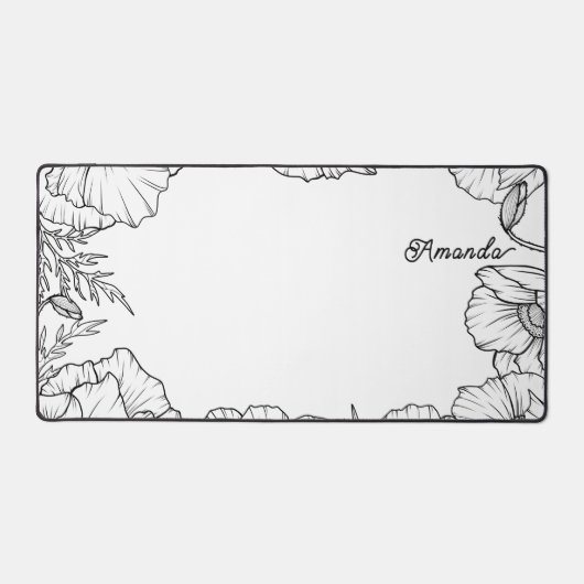 Bloemen lijst met jouw naam bureaumat (Voorkant)