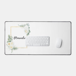 Bloemen lijst met jouw naam bureaumat