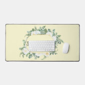 Bloemen lijst met jouw tekst bureaumat (Keyboard & Muis)