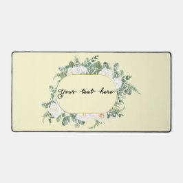 Bloemen lijst met jouw tekst bureaumat