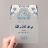 Bloemen Lijst met Rozen en Keltisch design Acryl Uitnodigingen (Insitu (Draagbaar))