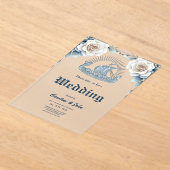 Bloemen Lijst met Rozen en Keltisch design Acryl Uitnodigingen (Laagn)