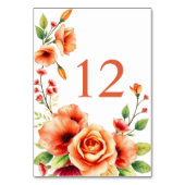 Bloemen lijst met warme sinaasappels bloemen bruil kaart (Achterkant)