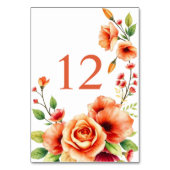 Bloemen lijst met warme sinaasappels bloemen bruil kaart (Voorkant)