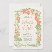  Bloemen Lijst Nasturtiums bruiloft Kaart (Voorkant)