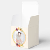 Bloemen lijst paar foto beige bruiloft dank u bedankdoosjes (Geopend)