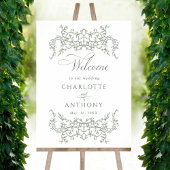  Bloemen Lijst Sage Green Wedding Welkom Poster