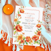 Bloemen lijst sinaasappels bloemen, driedubbele gr kaart