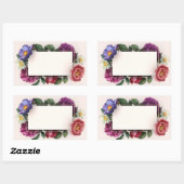 Bloemen Lijst   stijl Rechthoekige Sticker (Vel)