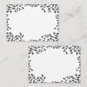 Bloemen Lijst Sweet Boho Flowers Custom B&W Plaatskaartje (Voorkant / Achterkant)