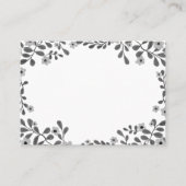 Bloemen Lijst Sweet Boho Flowers Custom B&W Plaatskaartje (Voorkant)