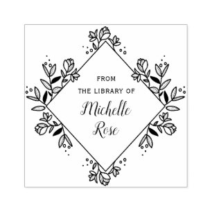 Bloemen lijst uit de Bibliotheek van Boekenstempel Rubberstempel