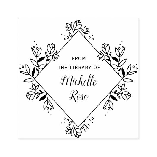 Bloemen lijst uit de Bibliotheek van Boekenstempel Rubberstempel (Afrduk)