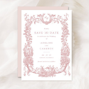  Bloemen Lijst Vines Toile Blush Wedding Kaart
