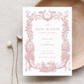  Bloemen Lijst Vines Toile Blush Wedding Kaart