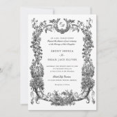  Bloemen Lijst Vines Toile Crest Wedding Kaart (Voorkant)