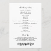 Bloemen Lijst Vines Toile Crest Wedding Programmakaart (Achterkant)
