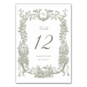  Bloemen Lijst Vines Toile Sage Wedding Kaart