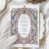  Bloemen Lijst Vintage bruiloft uitnodiging